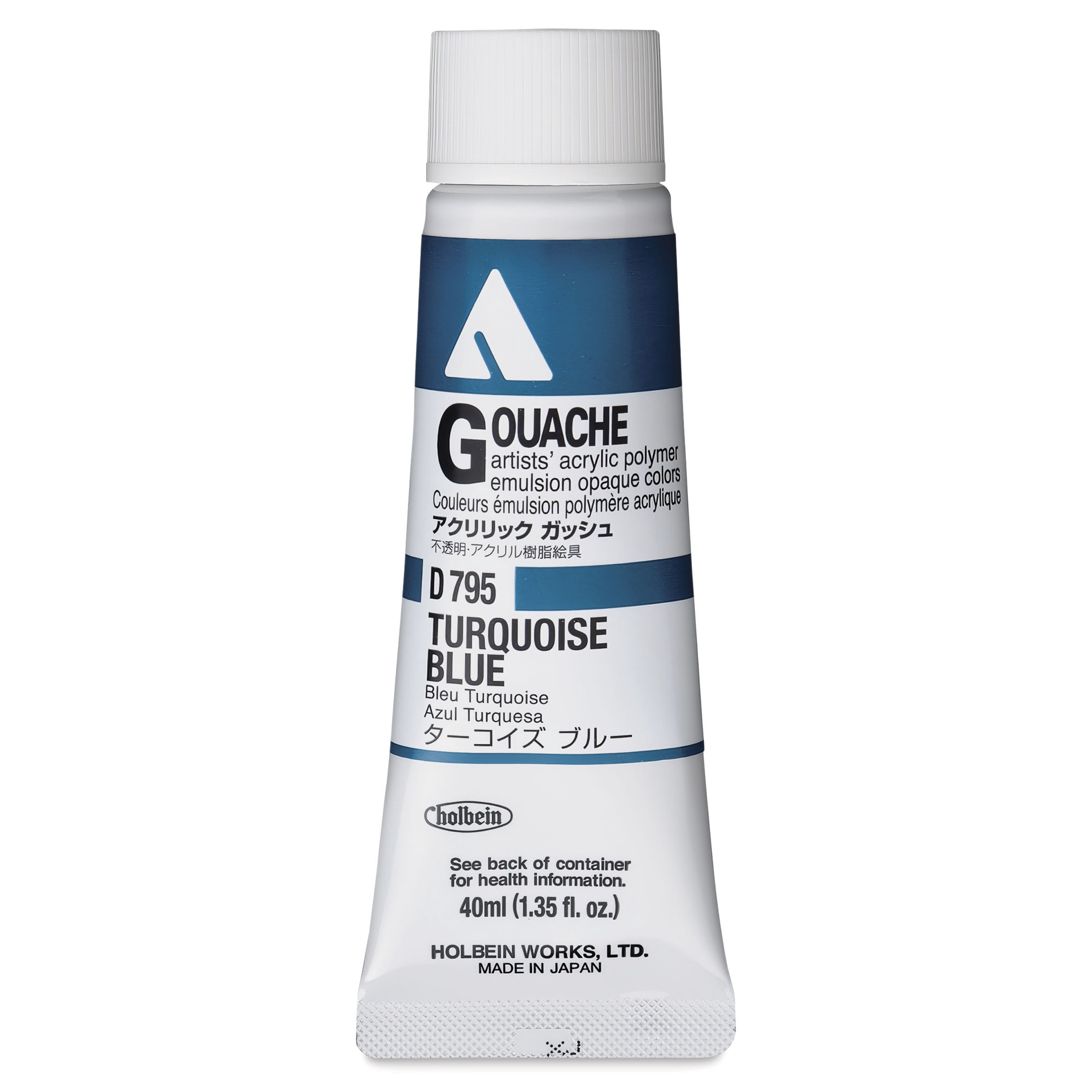 Holbein Acrylic Gouache – Turquoise Blue, 40 ml tube