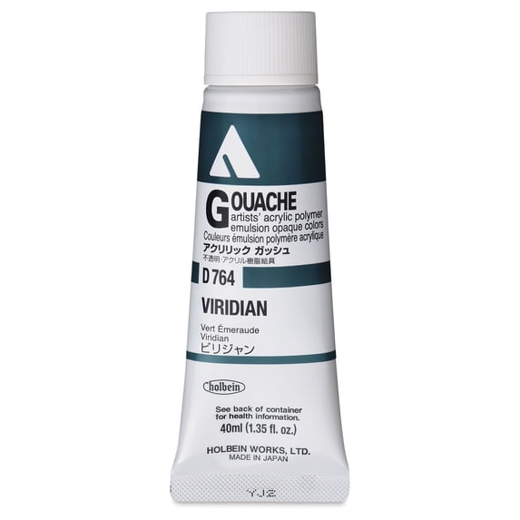 Holbein Acrylic Gouache – Viridian, 40 ml tube