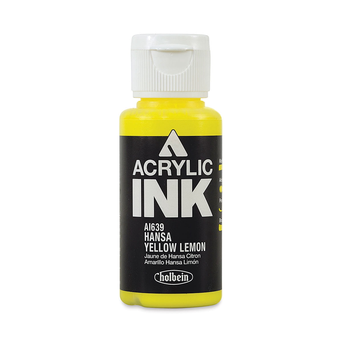 Holbein Acrylic Ink – Primary Yellow, 100 Ml Bottle For Artists, Watercolor & Airbrush Use