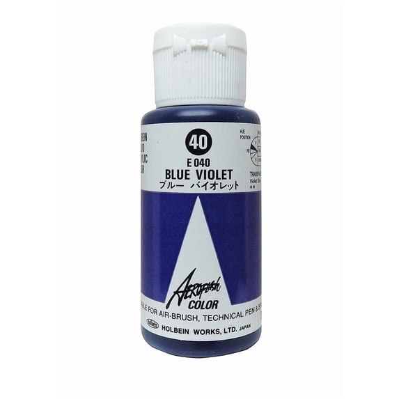 Holbein Aeroflash 35ml Airbrush Liquid Acrylic Paint Bottle for Airbrush Nail Design, Artists, Hobbyists and more (Blue Violet, 1 Bottle)