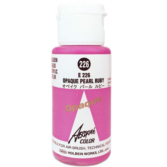 Holbein Aeroflash 35ml Airbrush Liquid Acrylic Paint Bottle for Airbrush Nail Design, Artists, Hobbyists and more (Ruby, 1 Bottle)