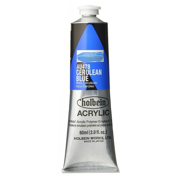 Holbein Artist Heavy Body Acrylic Color, 60ml, Cerulean Blue