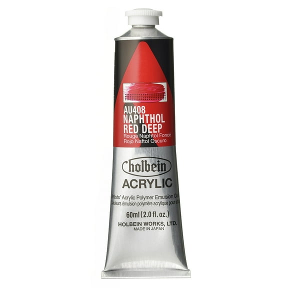 Holbein Artist Heavy Body Acrylic Color, 60ml, Naphthol Red Deep