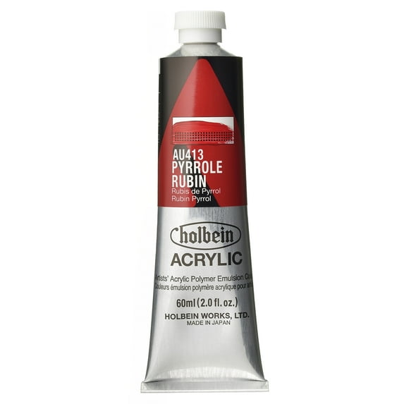 Holbein Artist Heavy Body Acrylic Color, 60ml, Pyrrole Rubin