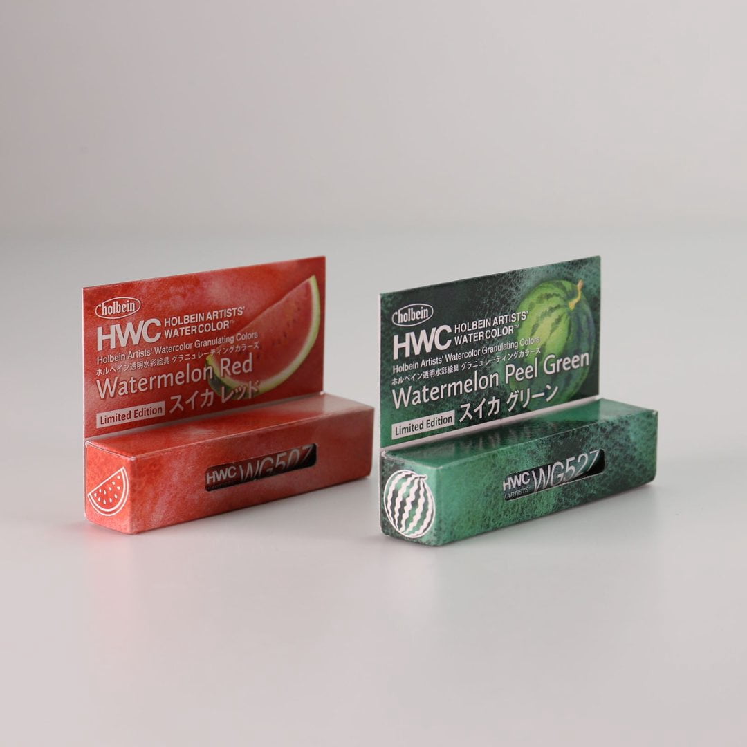 Holbein Artist Watercolor - Limited Edition Watermelon Duo Set (Watermelon Red WG507 & Watermelon Peel Green WG527)