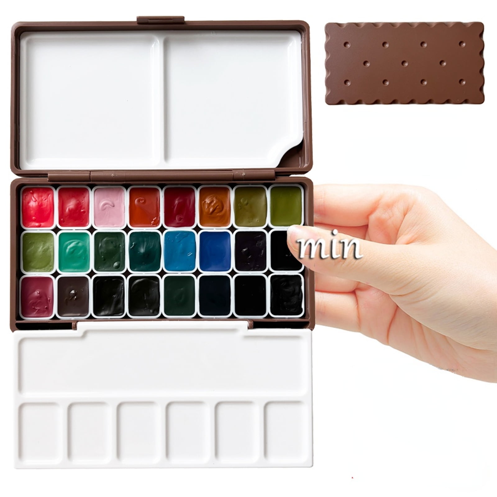 Holbein Artist's Watercolor 1ml,24 Colors Watercolor Paint Set in a Box for Students, Beginners Artists