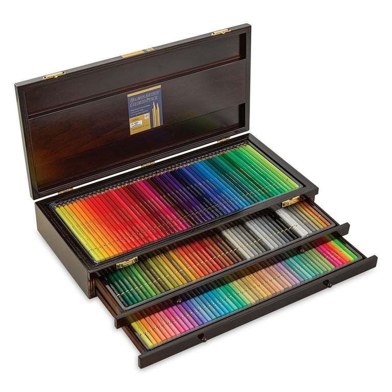 Holbein Artists' Colored Pencils - Assorted Tones, Set of 150, Wood Box