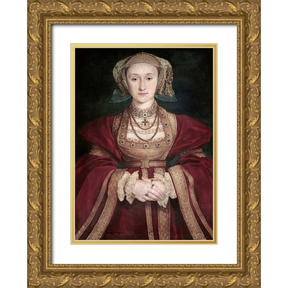 Holbein, Hans 14x18 Gold Ornate Wood Framed with Double Matting Museum Art Print Titled - Anne of Cleves