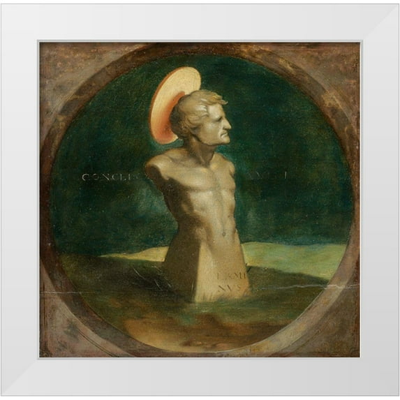 Holbein, Hans 20x20 White Modern Wood Framed Museum Art Print Titled - Terminus, the Device of Erasmus