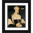 thumbnail image 1 of Holbein, Hans 20x24 Black Ornate Wood Framed with Double Matting Museum Art Print Titled - Portrait of Margaret Wotton, 1 of 4