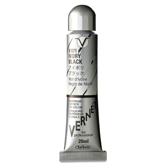 Holbein Vernét Superior Artists' Oil Color - Ivory Black, 20 ml tube