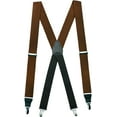 thumbnail image 1 of Hold'Em 100% Silk Suspenders For Men x - Back Fancy Solid Clip End Dress Suspender - Brown, 1 of 6