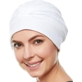 thumbnail image 1 of Beemo Swim Caps for Women Swimming Turban Polyester Latex Lined Pleated for Ladies - White, 1 of 4