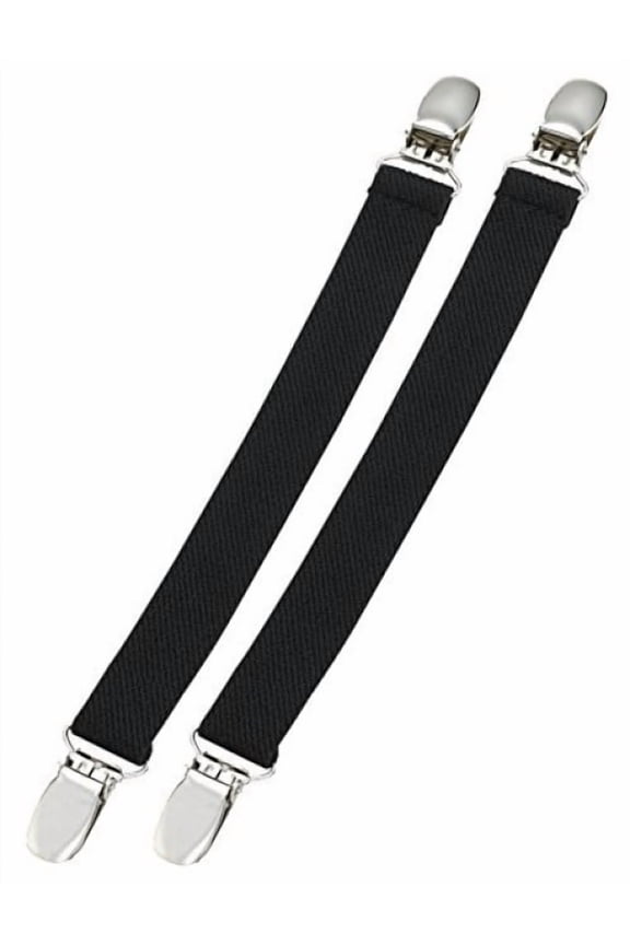 Boot Clips Elastic Leg Straps Pant Stirrups with Extra Heavy Sturdy Clip Made In USA Keeping Pants Smoothly Tucked In Boots Black 8" Inch