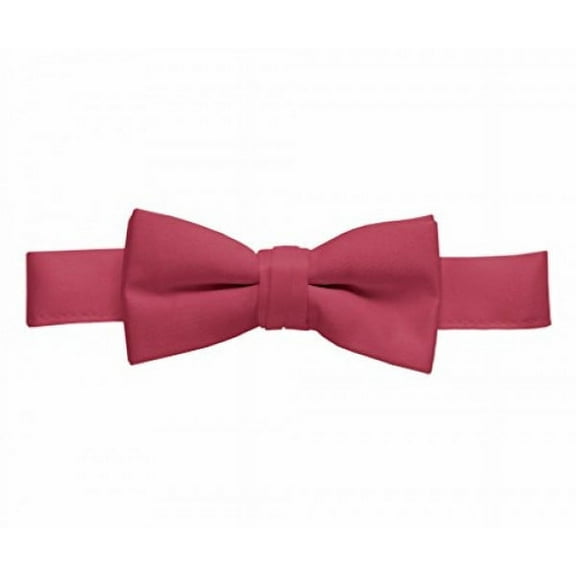 Hold'Em Bow Tie For Mens Boys and Baby Satin look Solid Color Adjustable Pre-tied Made in USA - Men Burgundy