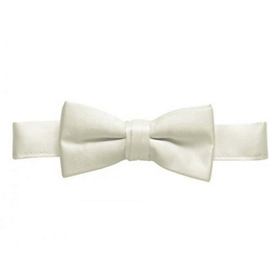 Hold'Em Bow Tie For Mens Boys and Baby Satin look Solid Color Adjustable Pre-tied Made in USA - Men Ivory