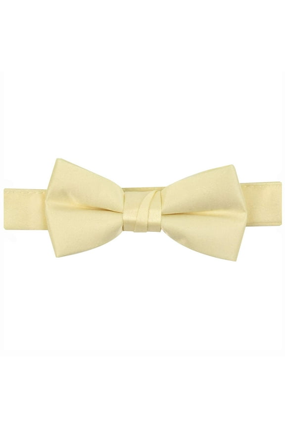 Bow Tie For Mens Boys and Baby Satin look Solid Color Adjustable Pre-tied