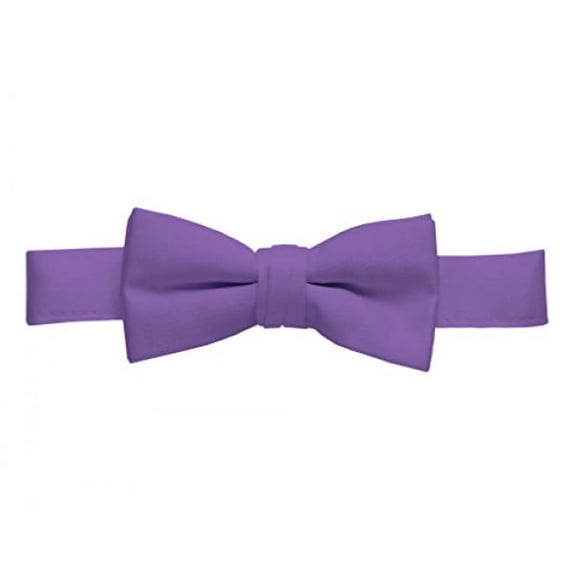 Hold'Em Bow Tie For Mens Boys and Baby Satin look Solid Color Adjustable Pre-tied - Men Lilac Lavender