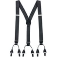 thumbnail image 1 of Hold'Em Elastic Suspenders for Men"Double-Hold" Button Look - Black(Tall, 54" Long), 1 of 6