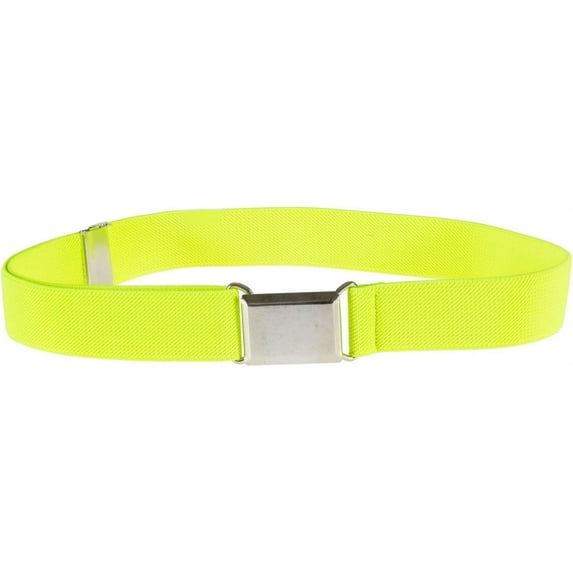 Hold'Em Kids Elastic Belt for Toddler Boy's With Silver Square Buckle - Lemon Yellow