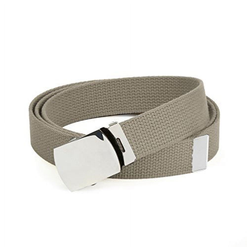 Men's Canvas Military Style Belt – Adjustable Webbing Strap With Buckle, Plus Size Available (L)