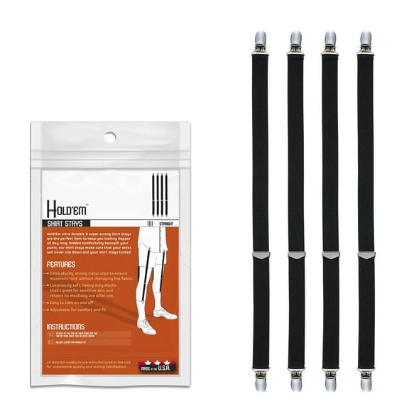 Hold’Em Premium Shirt Stays Ultra Soft Elastic with Extra Sturdy Strong Metal Clips