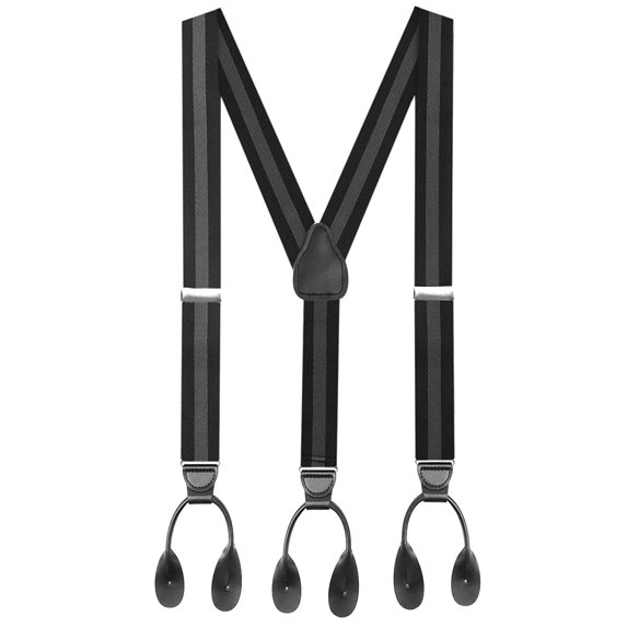 Hold'em Y-Back Genuine Leather Trimmed Button End Tuxedo Suspender for Men Many Colors and Designs
