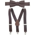 thumbnail image 1 of Hold’Em Suspenders and Bow Tie Set for Kids, Boys, and Baby Pre-tied Bow Tie - Brown 26", 1 of 7