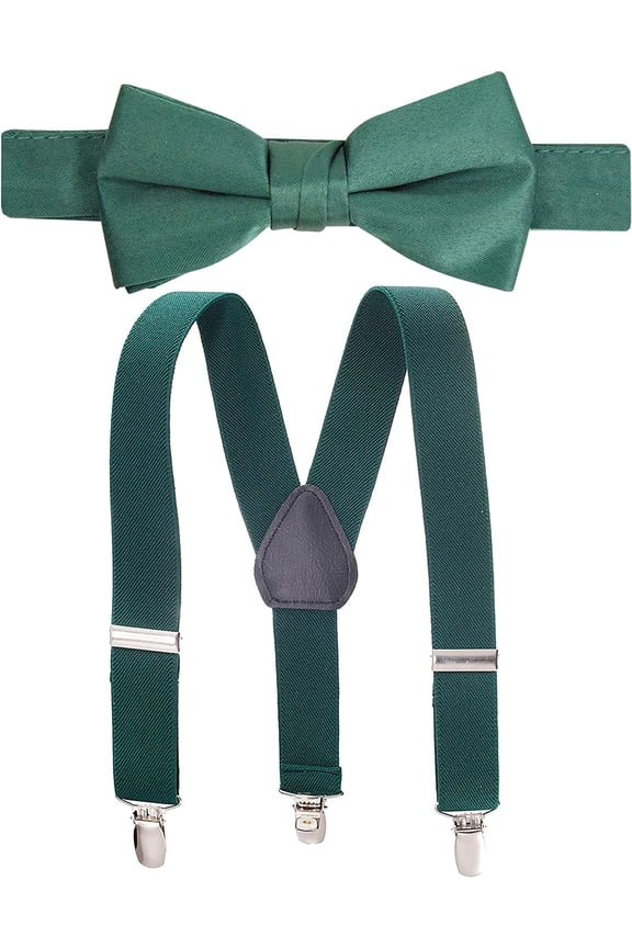 Hold’Em Suspenders and Bow Tie Set for Kids, Boys, and Baby Pre-tied Bow Tie - Hunter 22"