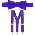 thumbnail image 1 of Hold’Em Suspenders and Bow Tie Set for Kids, Boys, and Baby Pre-tied Bow Tie - Purple 26", 1 of 7