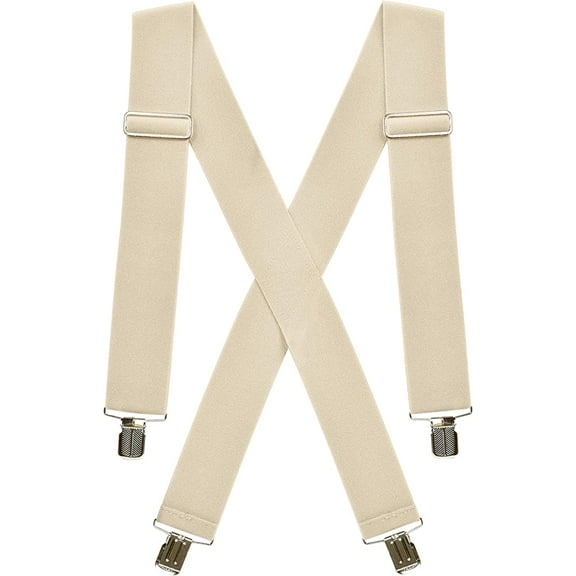 Hold'Em Suspenders for Men Heavy Duty Utility Clips 2" - Beige