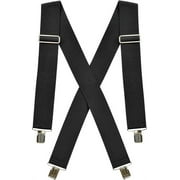 Hold'Em Suspenders for Men Heavy Duty Utility Clips 2" Wide - Black