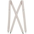 thumbnail image 1 of Hold'Em Suspenders for Men X-Back Adjustable Straight Clip-on Tuxedo Suspenders - Striped Beige and White (Regular 46" Long), 1 of 6