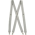 thumbnail image 1 of Hold'Em Suspenders for Men X-Back Adjustable Straight Clip-on Tuxedo Suspenders - Striped Grey and White (Regular 46" Long), 1 of 6