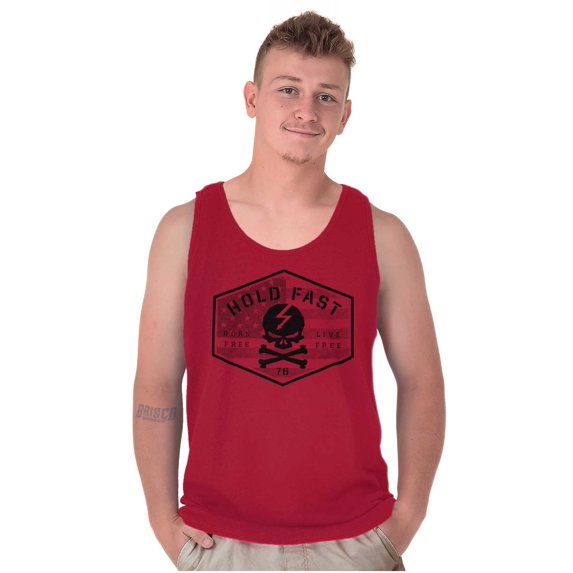 Hold Fast Freedom Flag Skull Bones Tank Top T Shirts Men Women Brisco Brands S