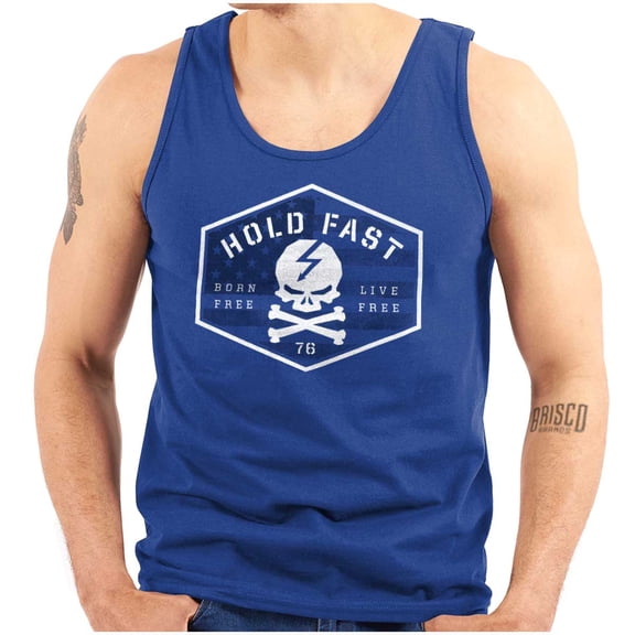 Hold Fast Freedom Flag Skull Bones Tank Top T Shirts Men Women Brisco Brands S