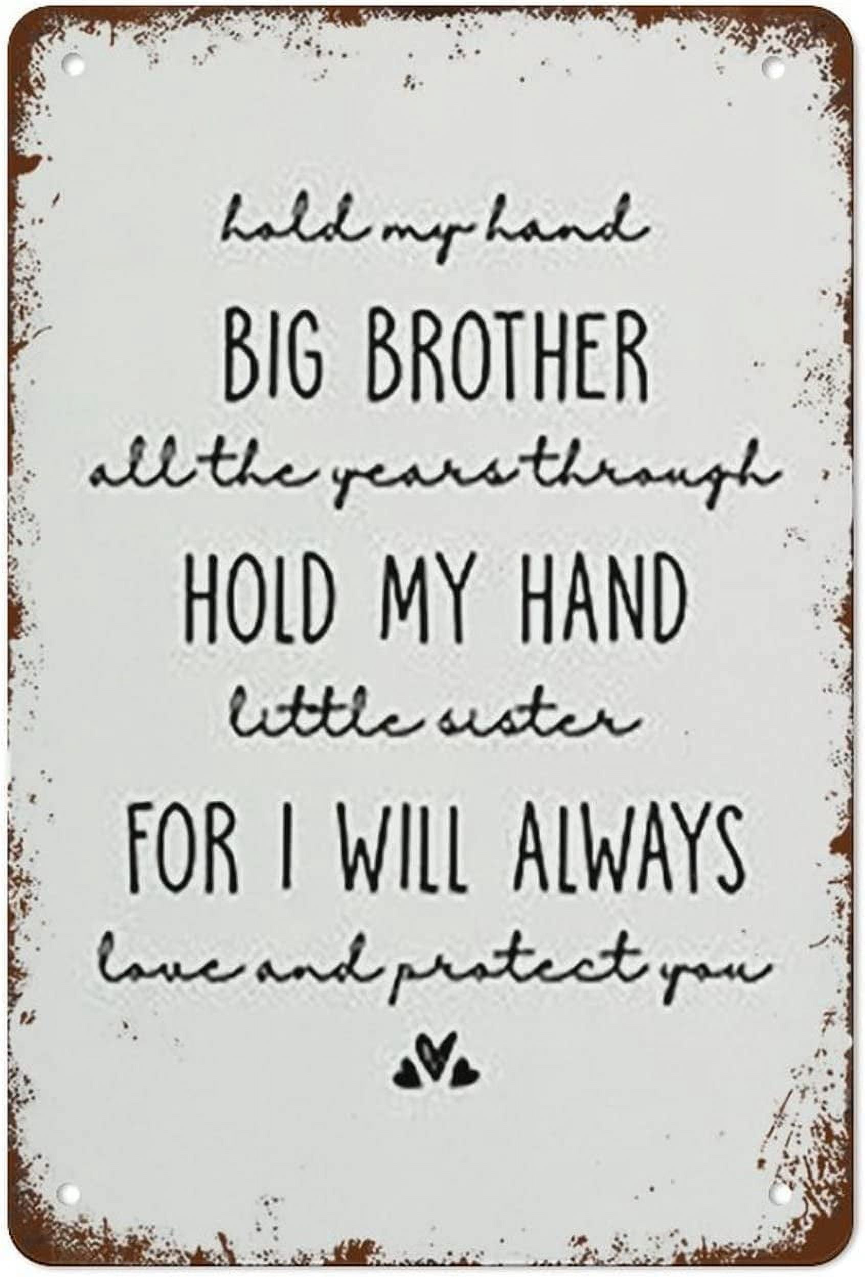 Three Brother Signs Hold My Hand Big Brother Metal Tin Signs Shared Room Poster Kids Room ...
