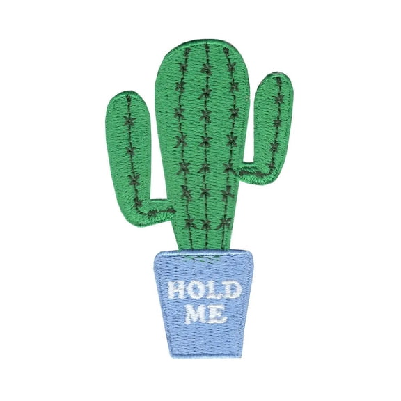 Hold Me Cactus Iron On Embroidered Patch