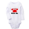 thumbnail image 1 of Hold Me Funny Rompers, Newborn Baby Unisex Bodysuits, Infant Animal Crab Jumpsuits, Toddler 0-12 Months Kids Long Sleeves Oufits (White, 6-12 Months), 1 of 4