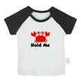 thumbnail image 1 of Hold Me Funny T shirt For Baby, Newborn Babies Animal Crab T-shirts, Infant Tops, 0-24M Kids Graphic Tees Clothing (Short Black Raglan T-shirt, 0-6 Months), 1 of 4