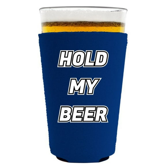 Hold My Beer Pint Glass Coolie (Royal Blue)