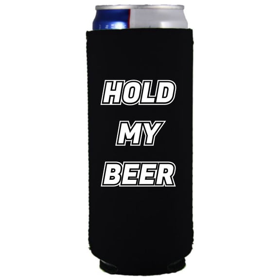 Hold My Beer Slim Can Coolie (Black)