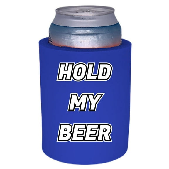 Hold My Beer Thick Foam Old School Can Coolie (Royal Blue)