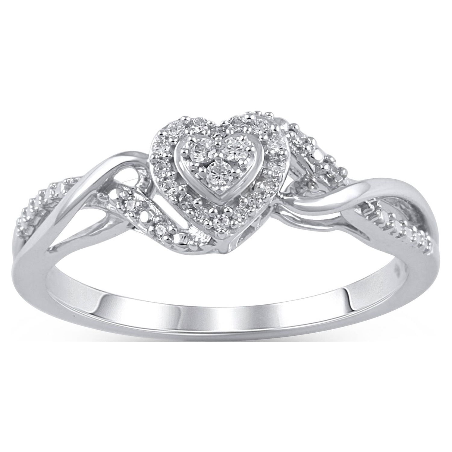 Hold My Hand Engagement Ring, 1/10 ct. t.w. Diamond, Sterling Silver