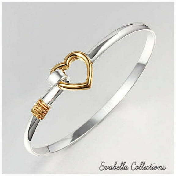 Hold My Heart Gold And Silver Polished Bracelet