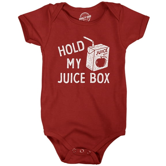 Hold My Juice Box Baby Bodysuit Funny Cute Apple Juicebox Graphic Novelty Jumper for Infants
