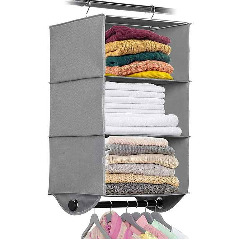 3 Shelf Hanging Closet Organizer Gray - Room Essentials™