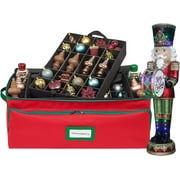 Hold N Storage Christmas Ornament Storage Box Hold Up to 72-3 Inch Ornaments, Red