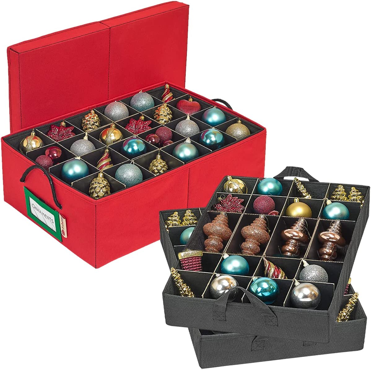 Hold N' Storage Christmas Ornament Storage with Dividers Stores up to