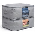 thumbnail image 1 of Cedar Clothes Storage Bags, Moth Protection Garment Organizer for Closet & Underbed Storage, Set of 2, Gray, 1 of 9